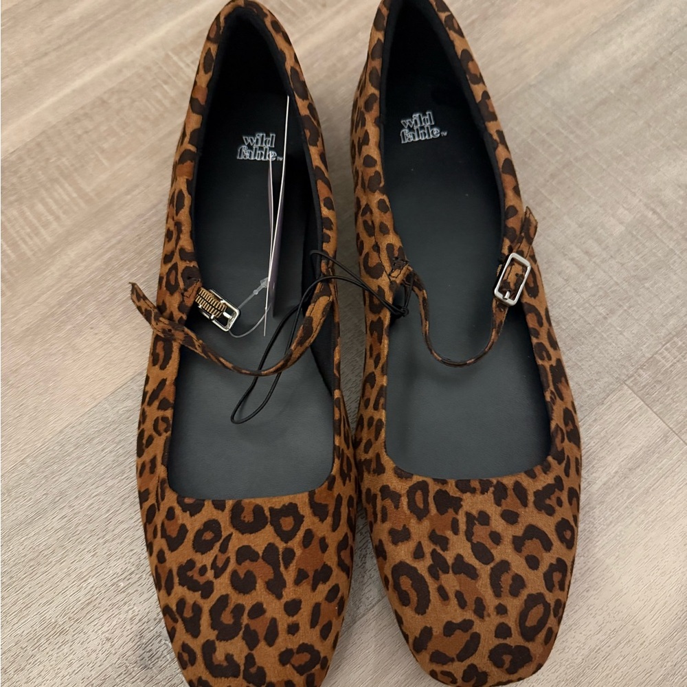 Wild Fable Brown Leopard Print Mary Jane Flats 10